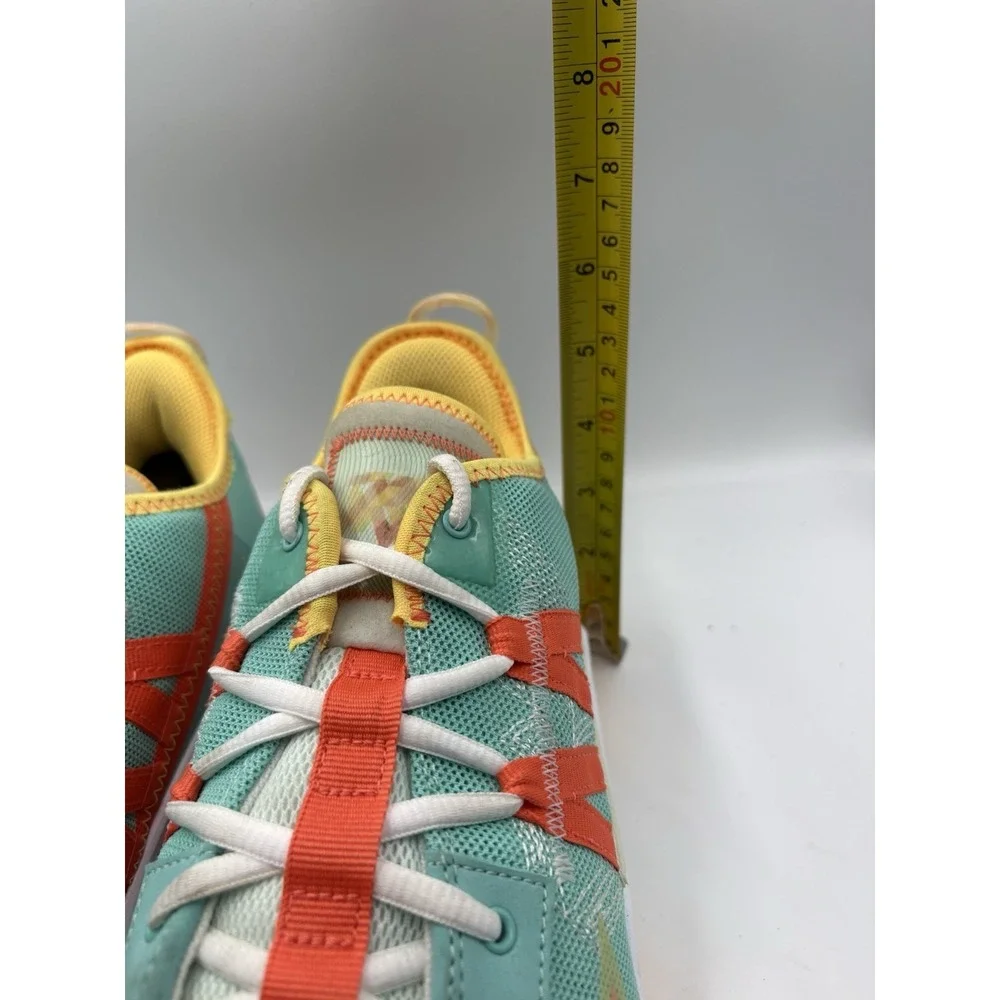 Jordan Men's Green Orange Yellow White Low Top Lace-Up Mesh Athletic Sneakers